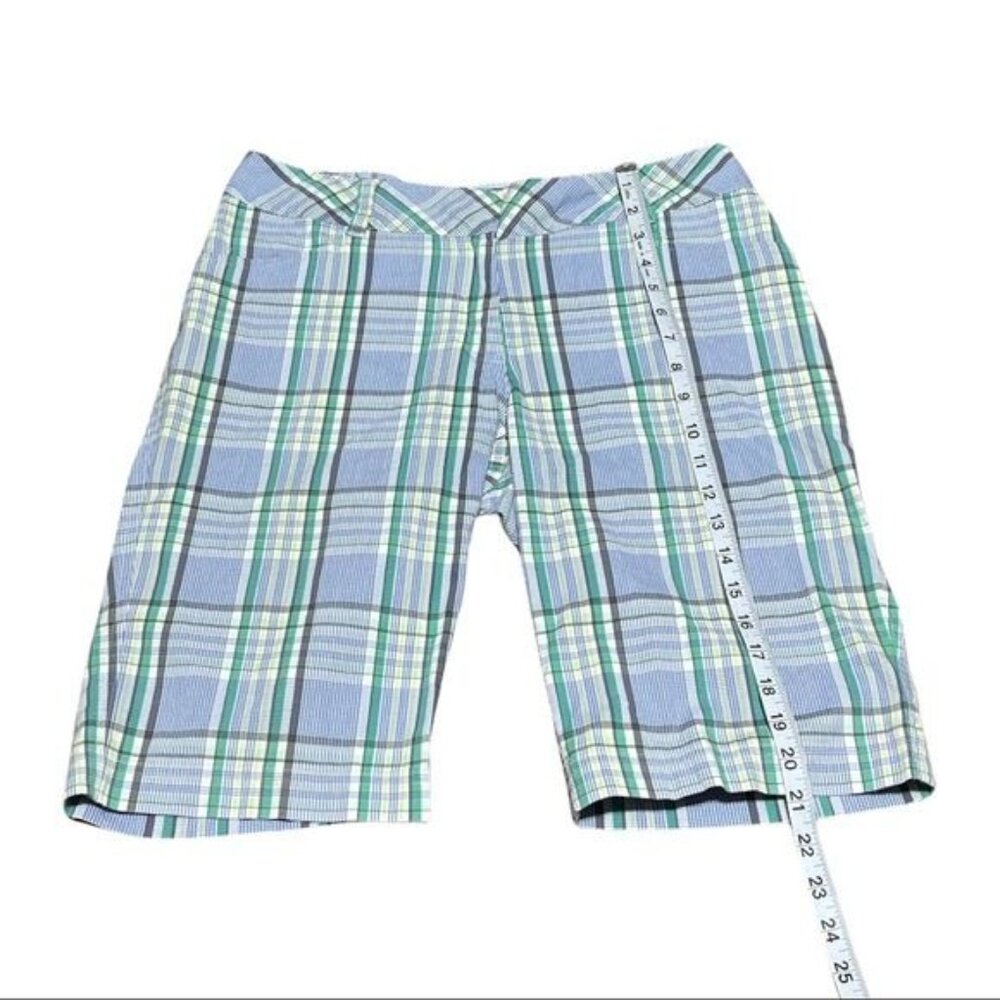 Lija Plaid Cotton Golf Bermuda Shorts Women’s Size 8 Stretch - Picture 4 of 9